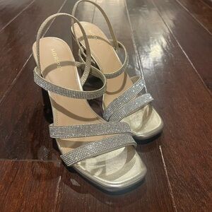 Gold Sparkly Block Heels - NEVER WORN